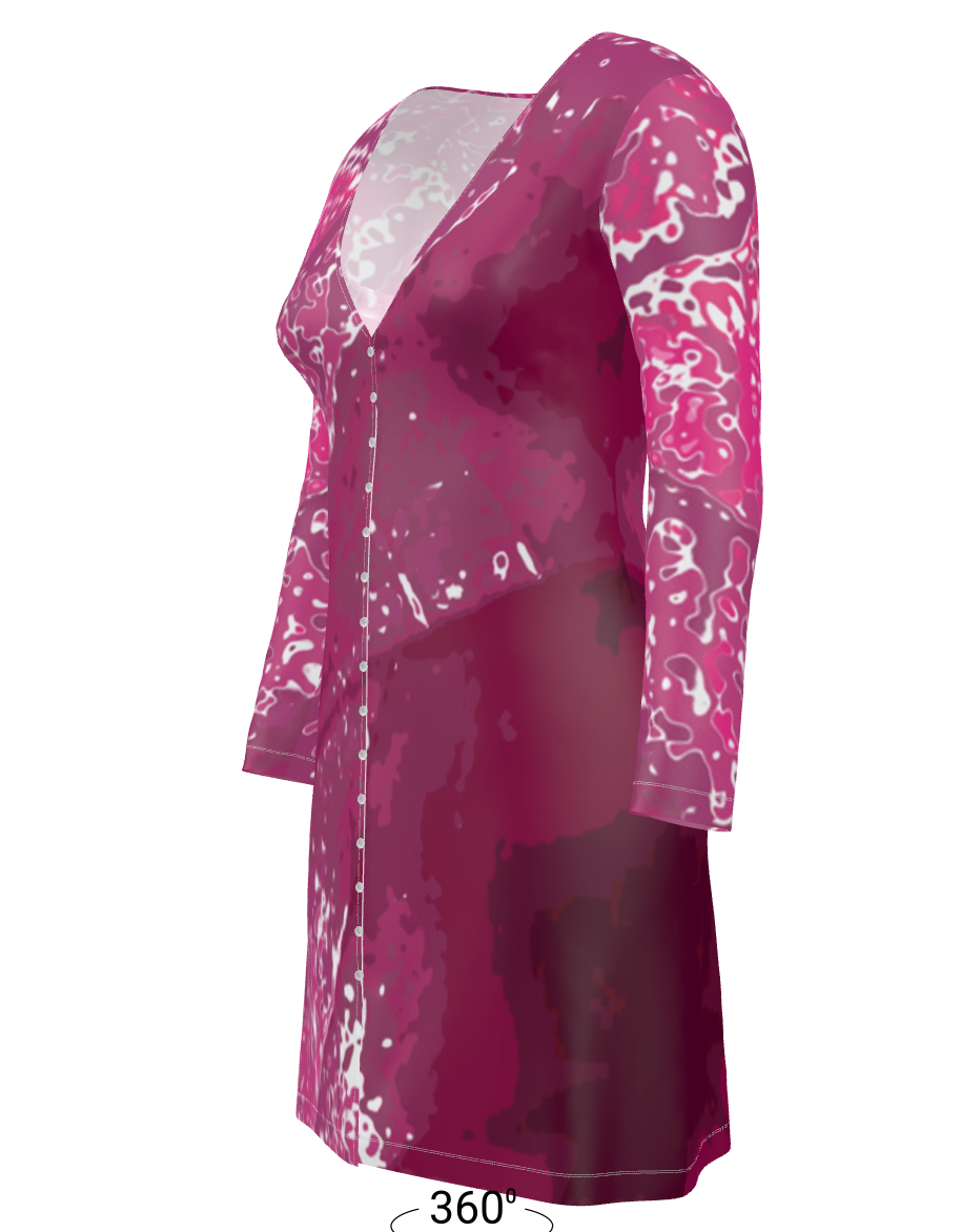 Pink Leaf Ladies Cardigan SHORT/LONG