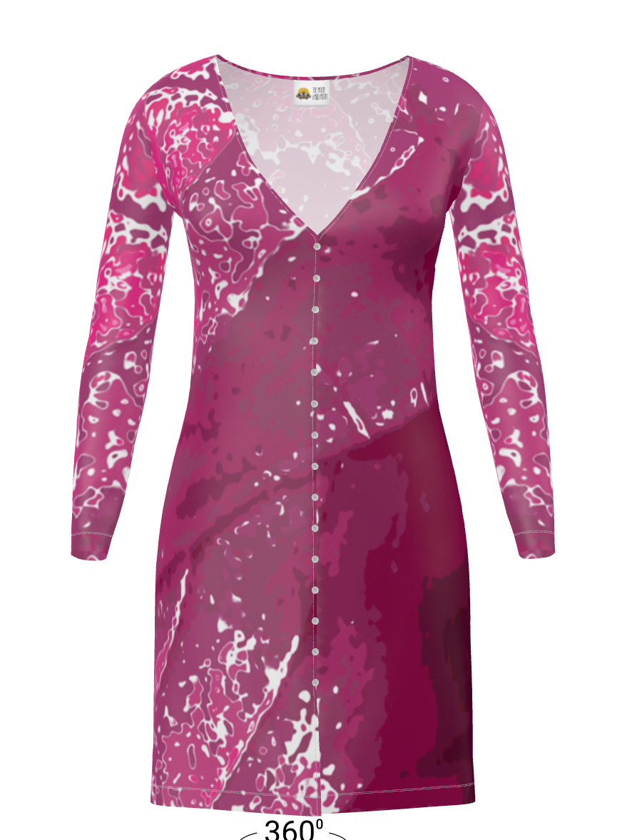 Pink Leaf Ladies Cardigan SHORT/LONG