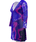 Electric Blue Leaf Ladies Cardigan