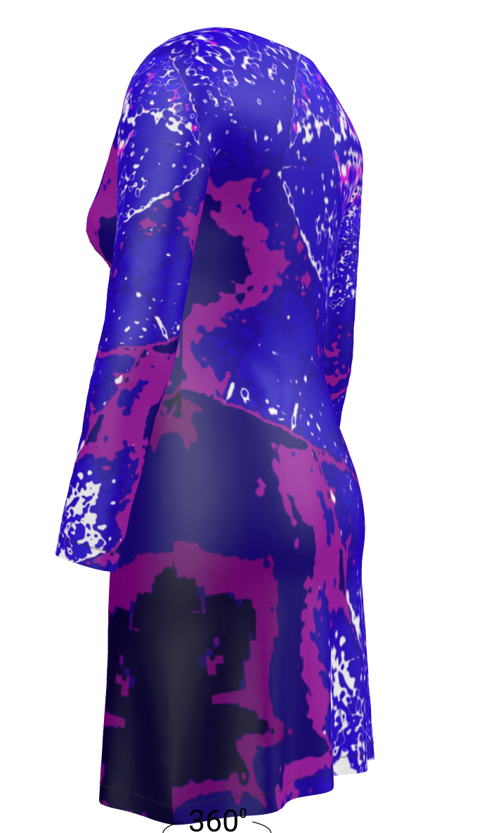 Electric Blue Leaf Ladies Cardigan