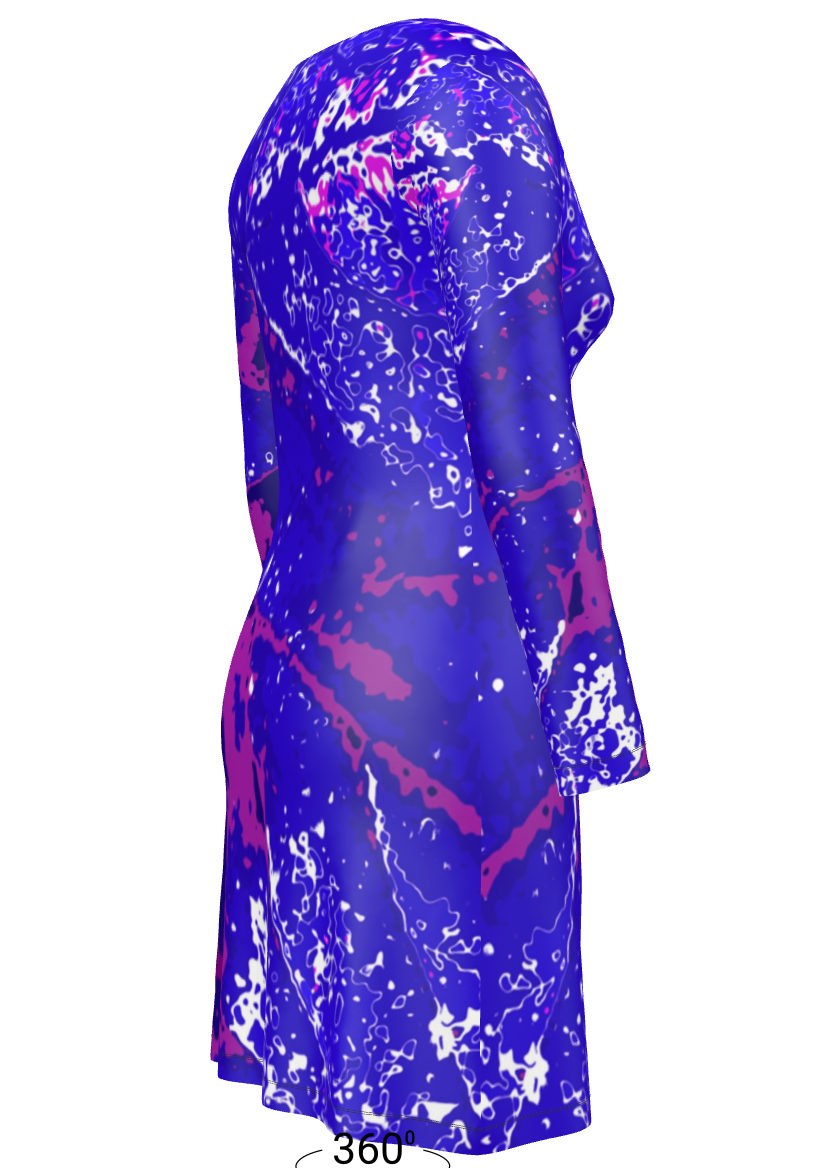 Electric Blue Leaf Ladies Cardigan
