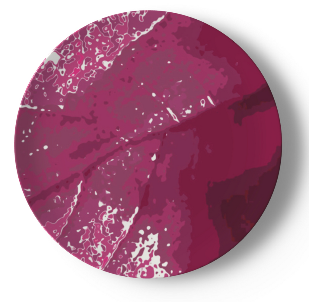Pink Leaf China Plates
