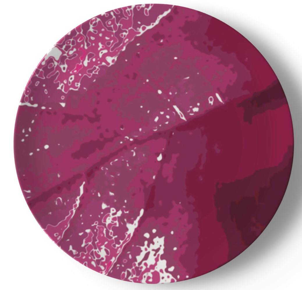 Pink Leaf China Plates
