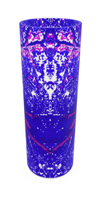 Electric Blue and Magenta Leaf Glass Vase