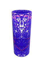 Electric Blue and Magenta Leaf Glass Vase