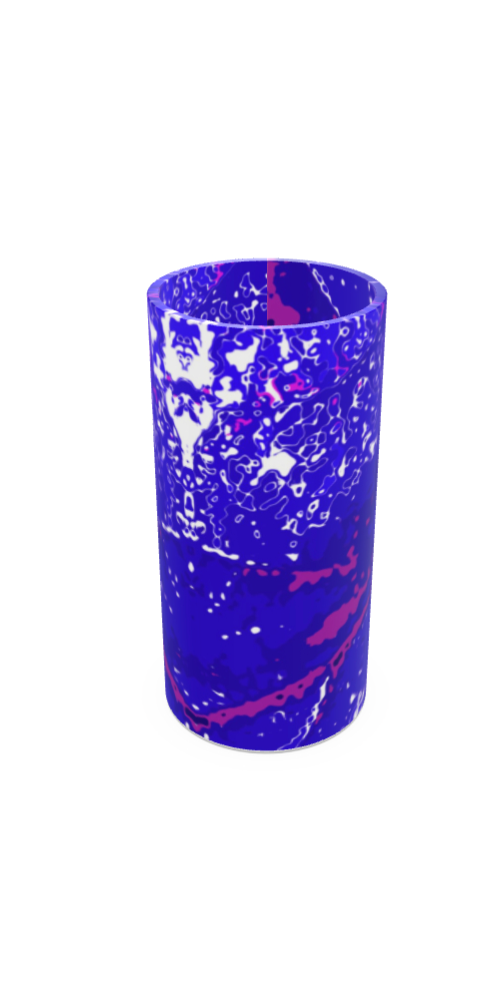 Electric Blue and Magenta Leaf Glass Vase