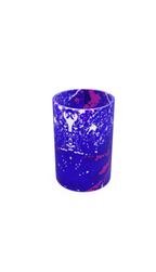 Electric Blue and Magenta Leaf Glass Vase