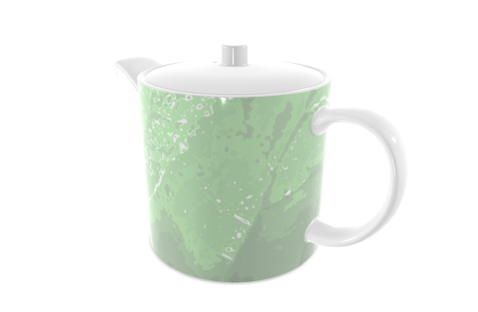 Green Leaf Bone China Teapot