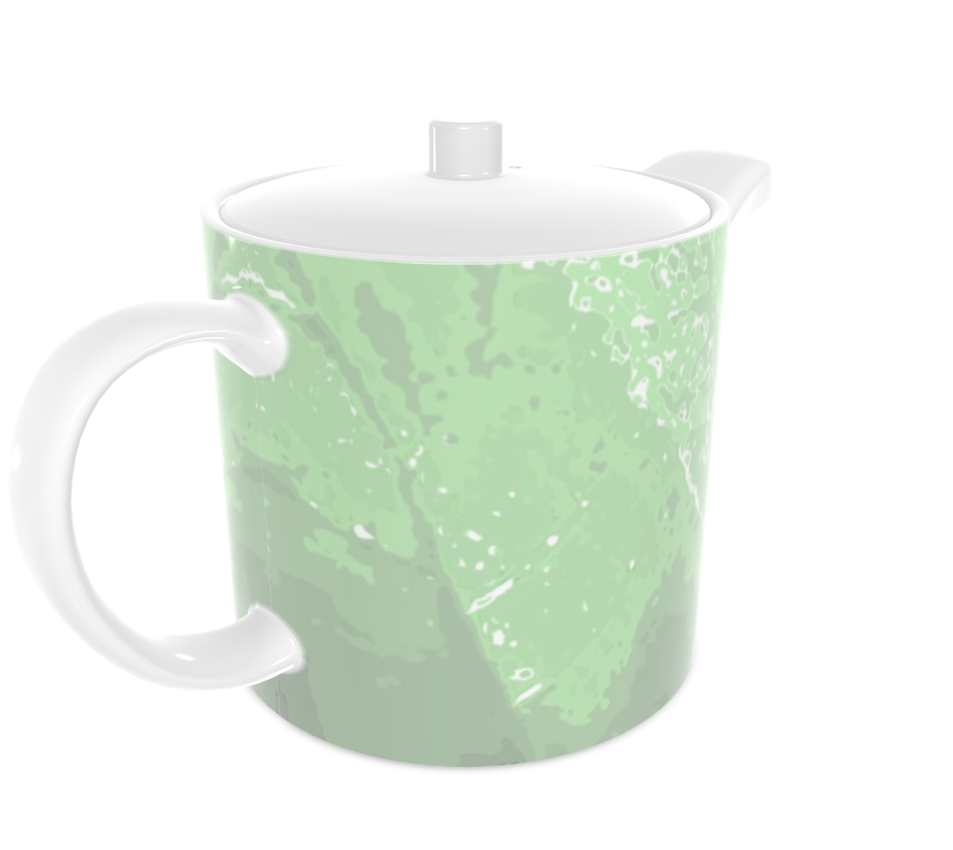 Green Leaf Bone China Teapot