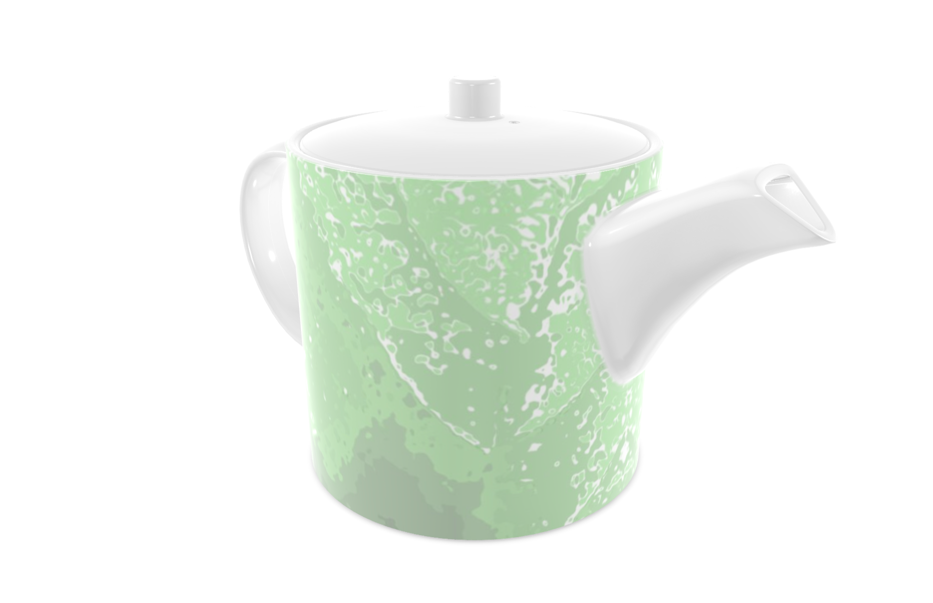 Green Leaf Bone China Teapot