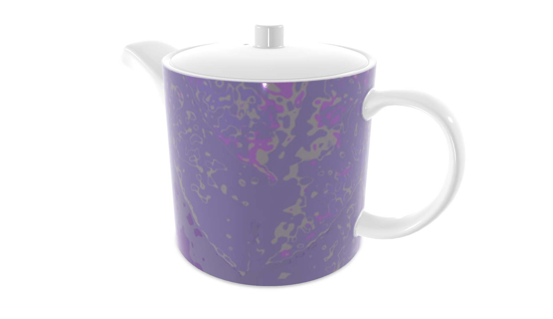 Purple Leaf Bone China Teapot