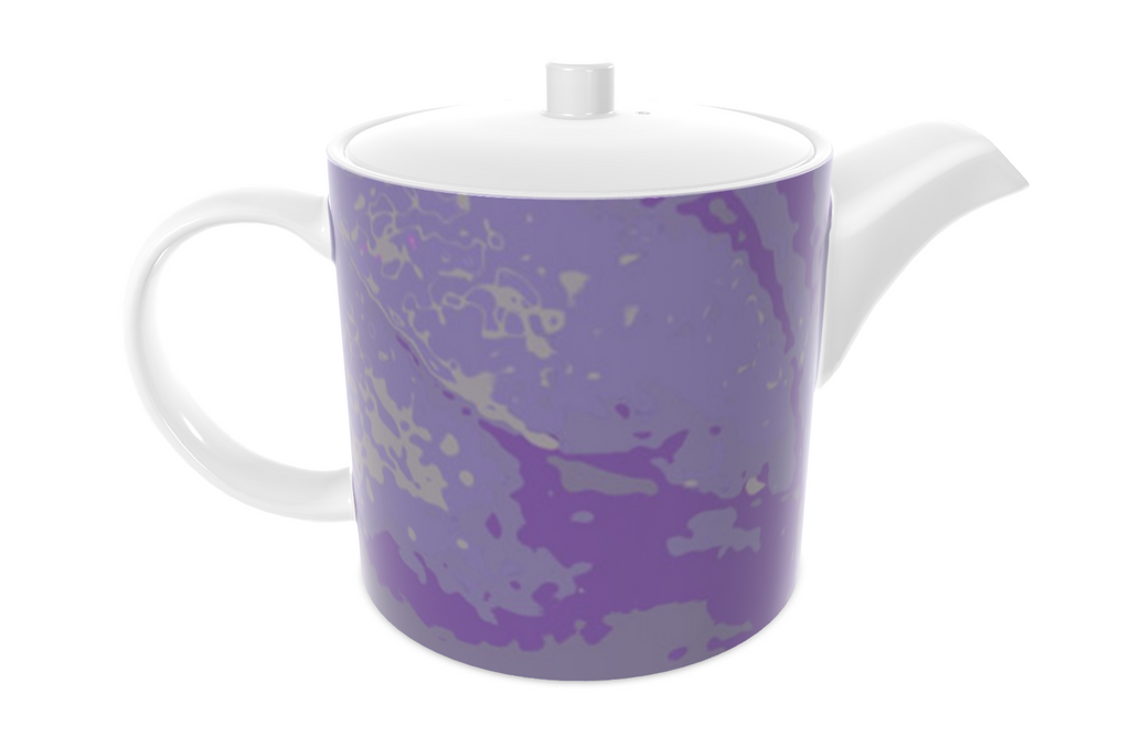 Purple Leaf Bone China Teapot