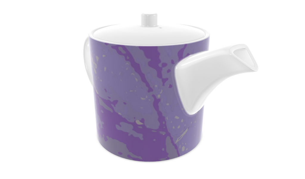 Purple Leaf Bone China Teapot