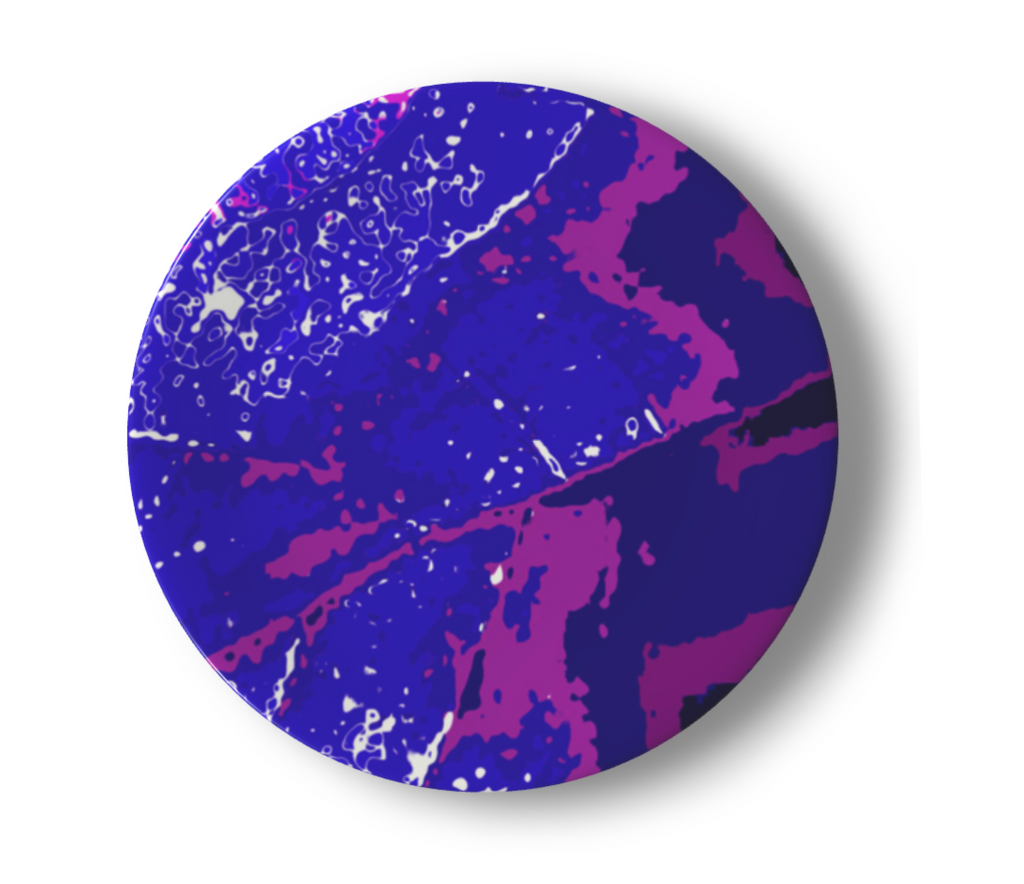 Electric Blue Leaf China Plates