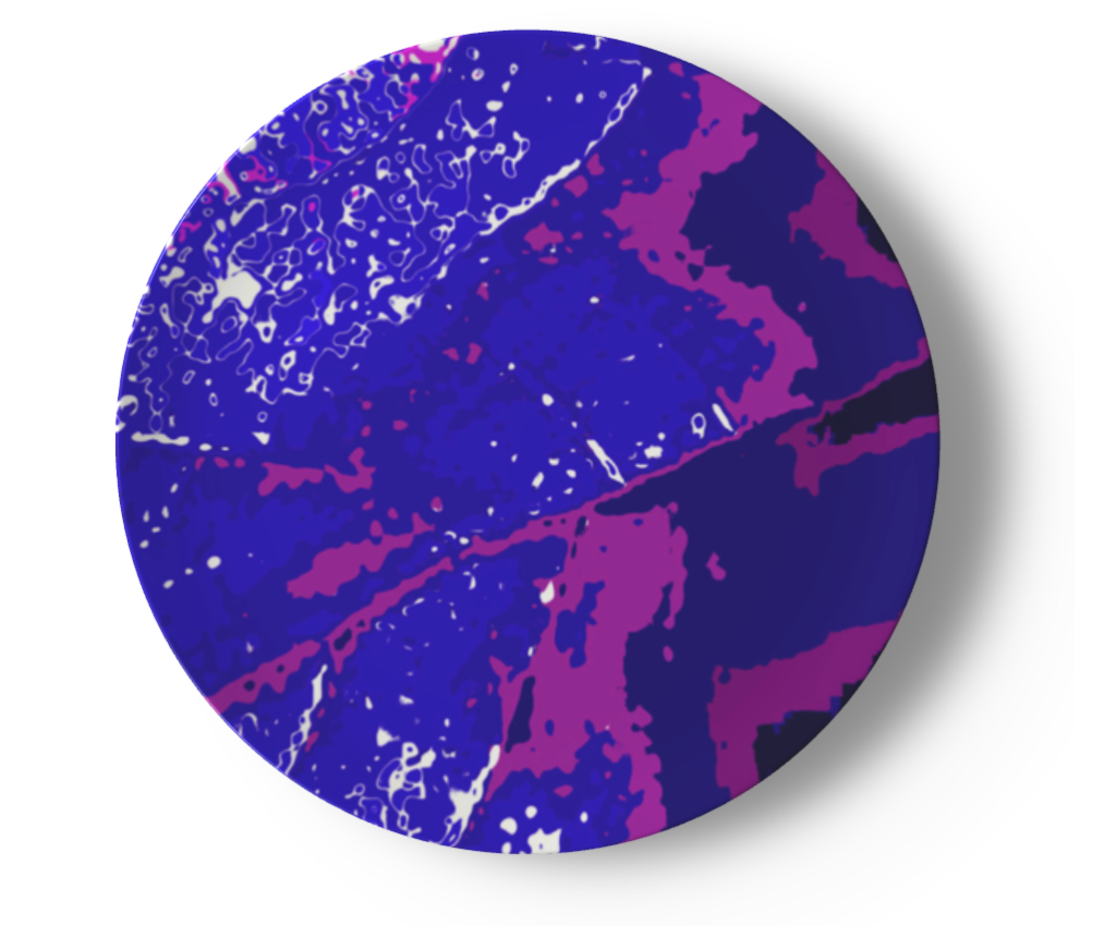 Electric Blue Leaf China Plates