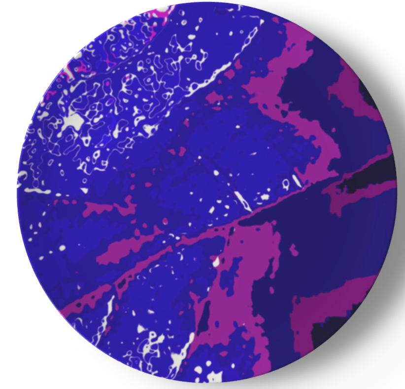 Electric Blue Leaf China Plates