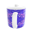 Electric Blue Leaf Bone China Teapot