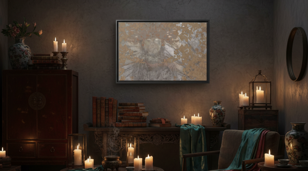 Quan Yin Metallic Canvas (Framed)