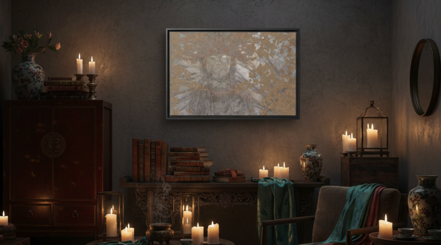 Quan Yin Metallic Canvas (Framed)