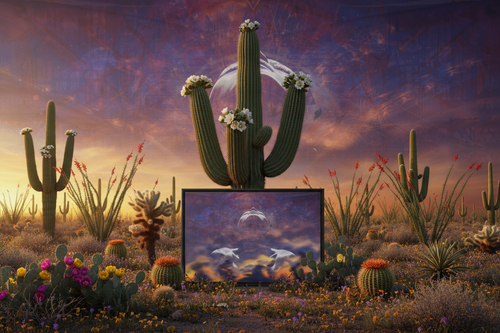 Becoming Canvas - Desert Cacti in Full Bloom