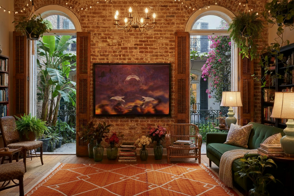 Becoming Canvas - New Orleans Apartment Single Large Orange Moroccan Rug