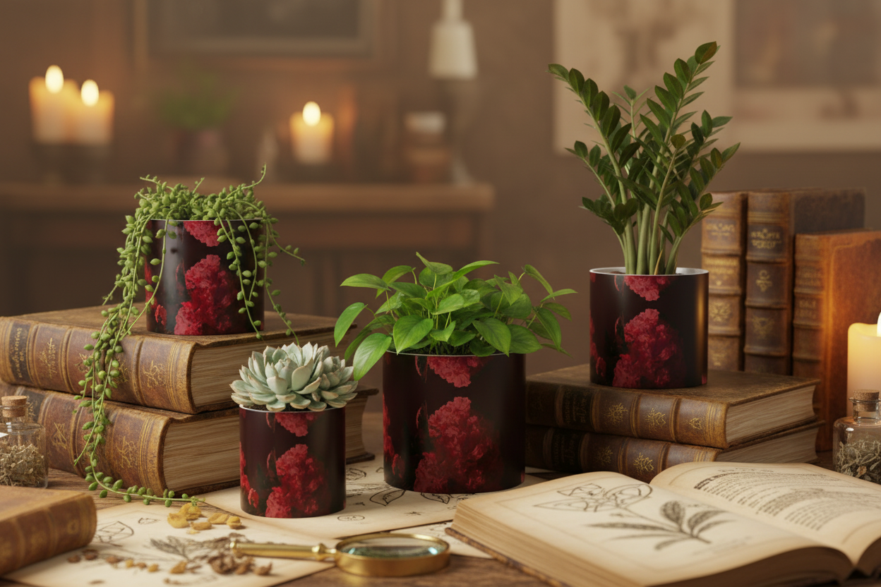 Bliss Blossom Plant Pots with Mystical Books
