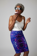 Blue Leaf Pencil Skirt Studio Cupcake Mockup