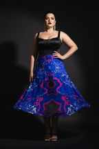 Blue Leaf Symmetry Midi Skirt – Glam Studio Editorial
