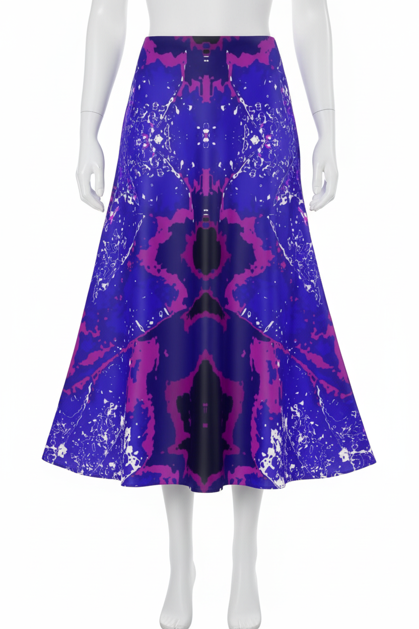 Blue Leaf Symmetry Midi Skirt – Mannequin