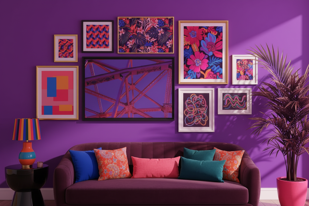 Bridge Truss Canvas - Color Harmonized Dopamine Gallery Wall