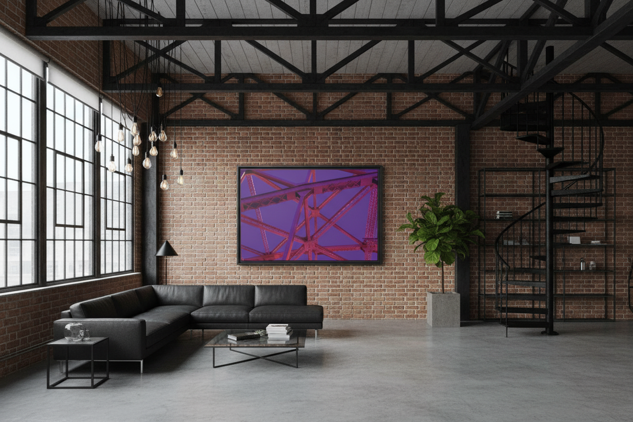 Bridge Truss Canvas - Industrial Loft with Trusses