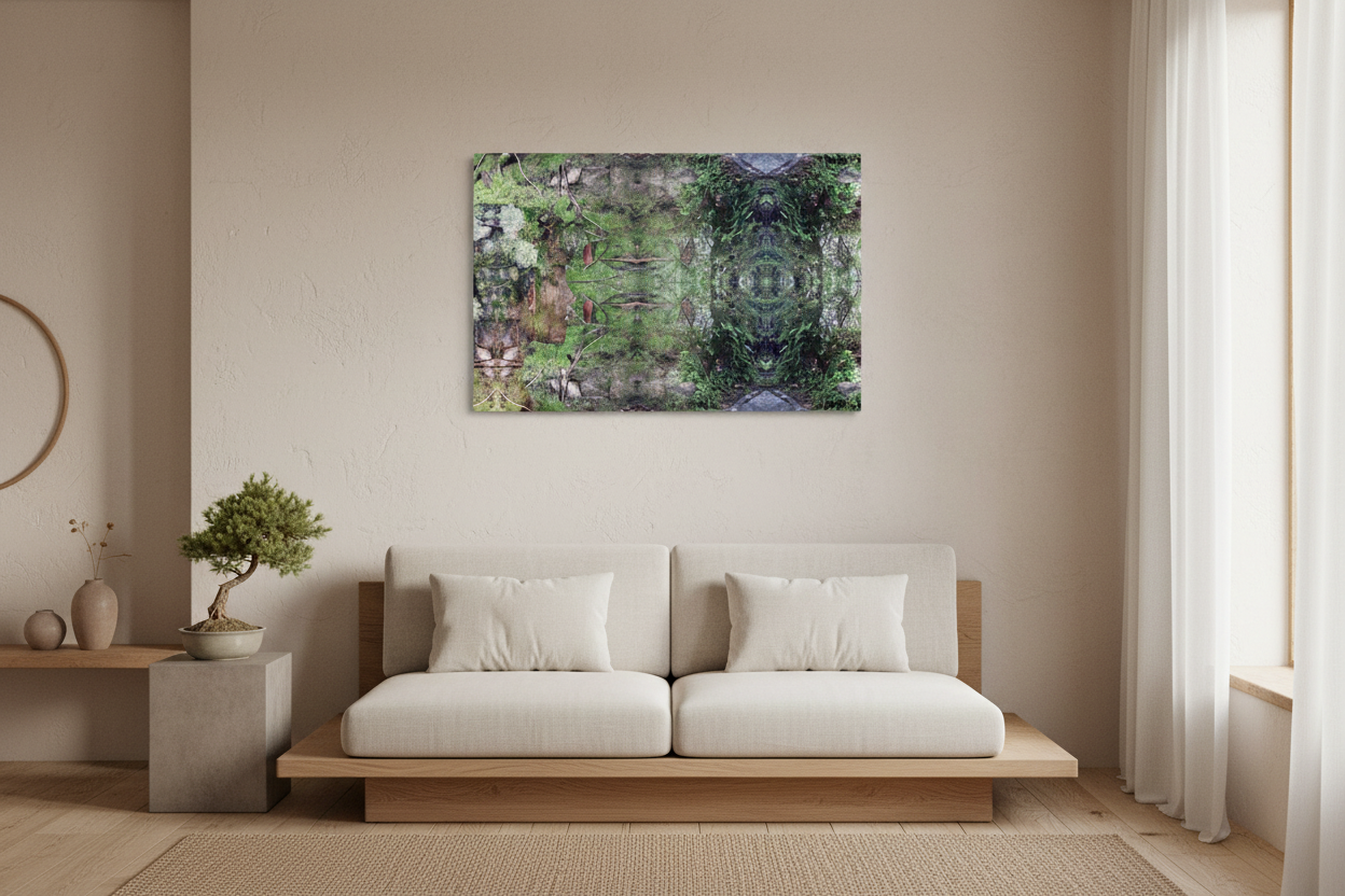 Earth Goddess Metal Print in Japandi Home