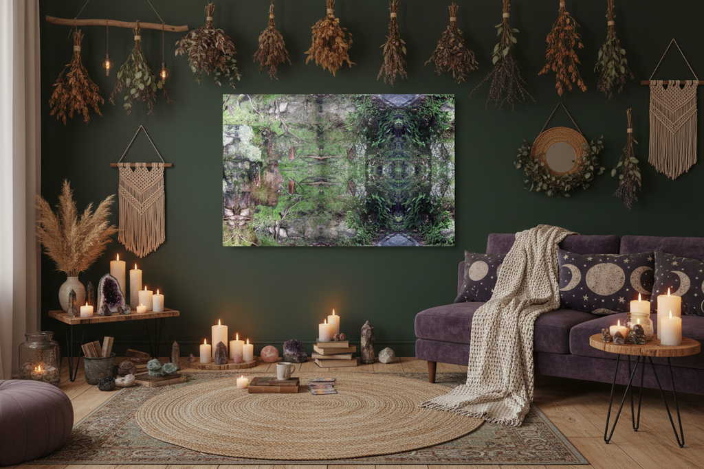 Earth Goddess Metal Print in Witchy Boho Home