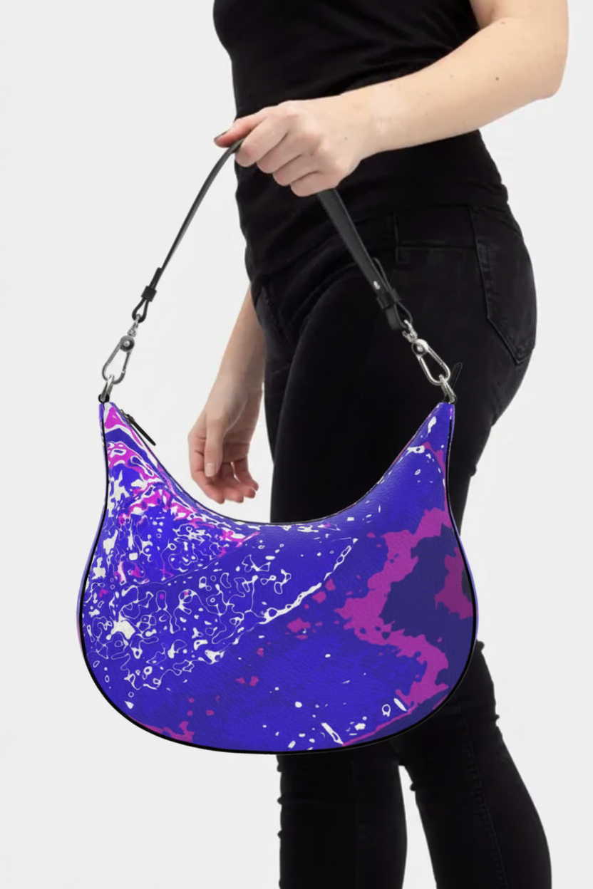 Electric Blue Curve Hobo Bag – Studio Model