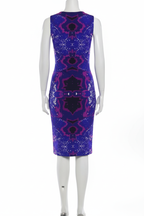 Electric Blue Leaf Bodycon Dress