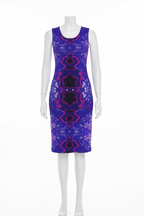 Electric Blue Leaf Bodycon Dress