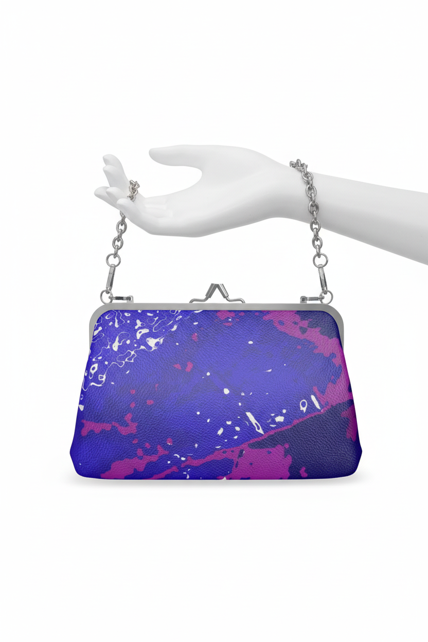 Electric Blue Leaf Clutch – Mannequin Hand