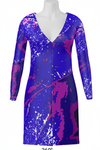 Electric Blue Leaf Ladies Cardigan front mannequin mockup