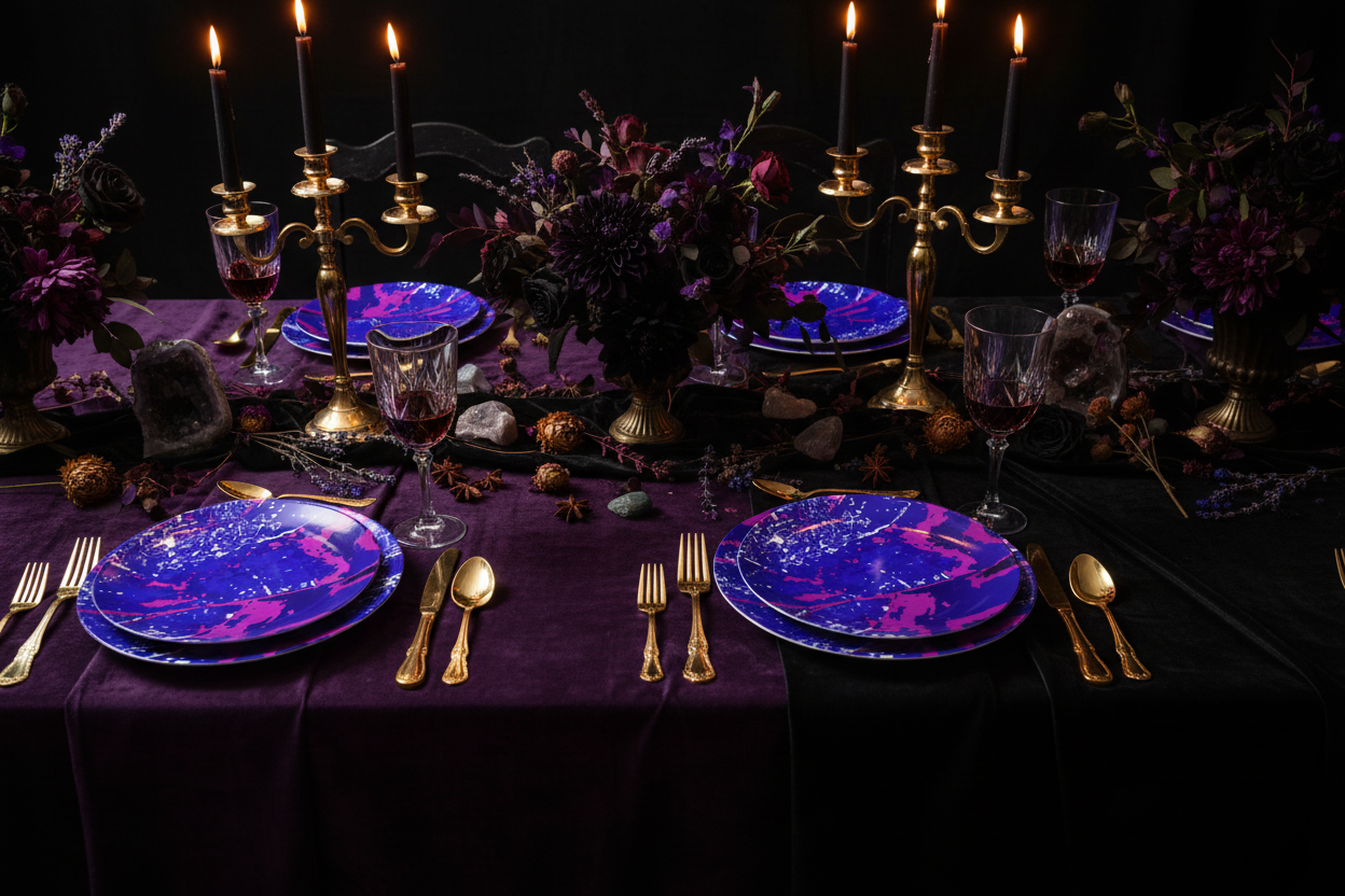 Electric Blue Leaf Plates – Coven Ladies' Lunch
