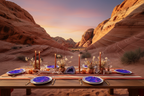 Electric Blue Leaf Plates – Utah Desert Table