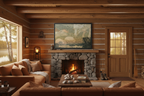 Fox with River Rocks Canvas - Cabin by the Lake
