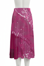 Fuchsia Leaf Midi Skirt – Back Mannequin