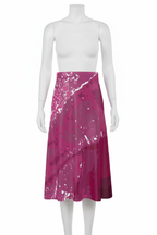 Fuchsia Leaf Midi Skirt – Front Mannequin