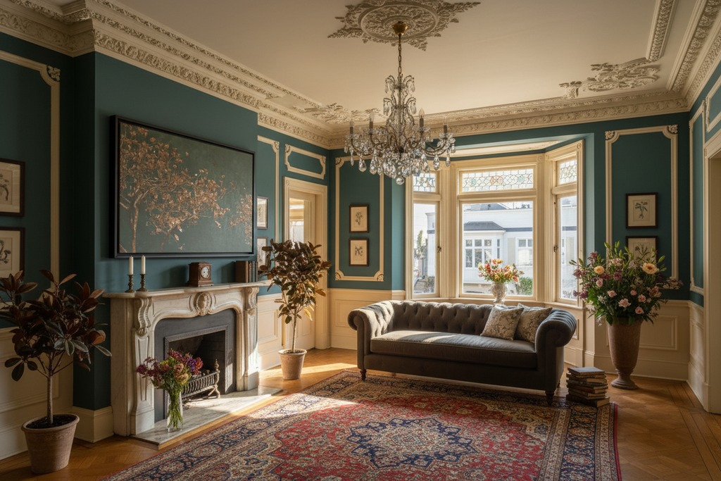 Golden Magnolia Canvas - San Francisco Painted Lady Victorian