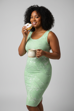 Green Leaf Bodycon Dress