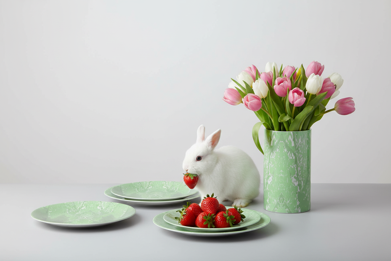 Green Leaf China Plates