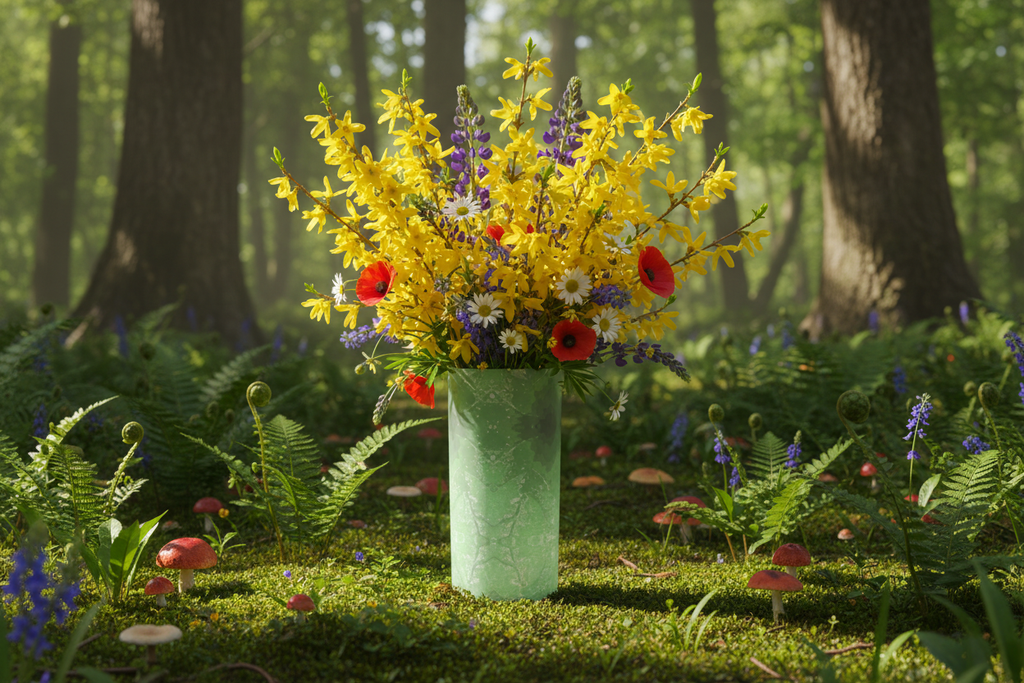 Green Leaf Glass Vase
