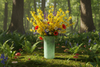 Green Leaf Glass Vase