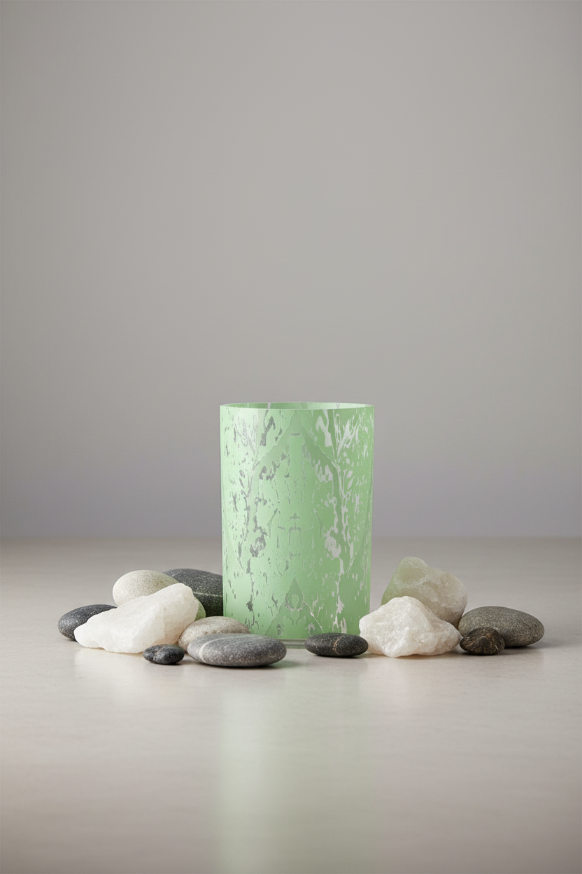 Green Leaf Glass Vase