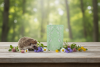 Green Leaf Glass Vase